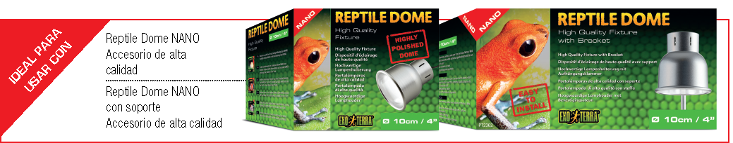 Ideal para usar con Reptile Dome Nano de Exo Terra con o sin soporte