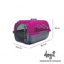 Transportin Dogit Voyageur - Peq.Fucsia/Gris 